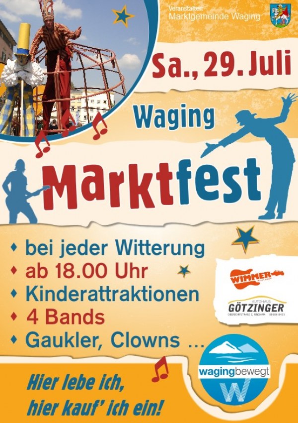 Marktfest in Waging am Sa., 29. Juli